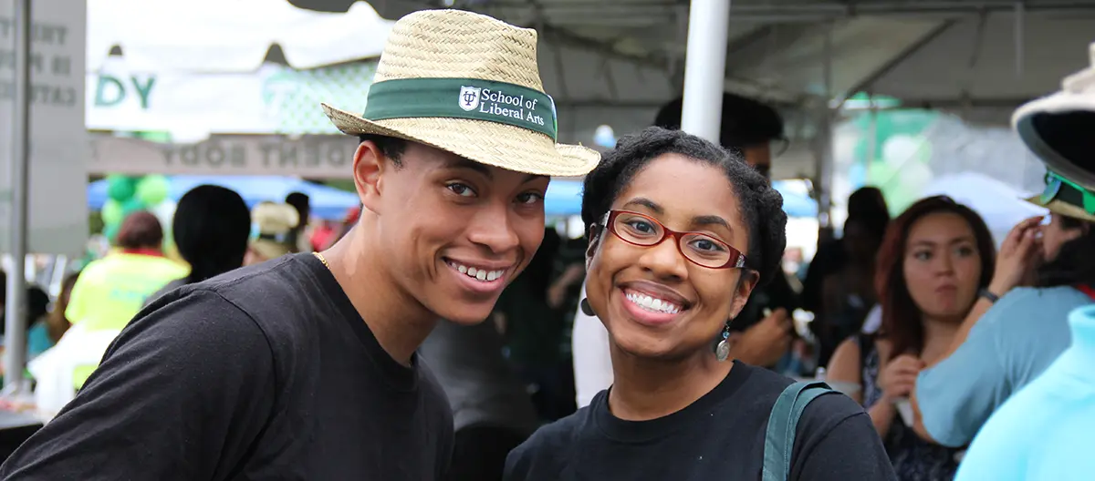 Tulane School of Liberal Arts Students rocking their school colors