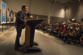 Lecture taking place in Freeman Auditorium